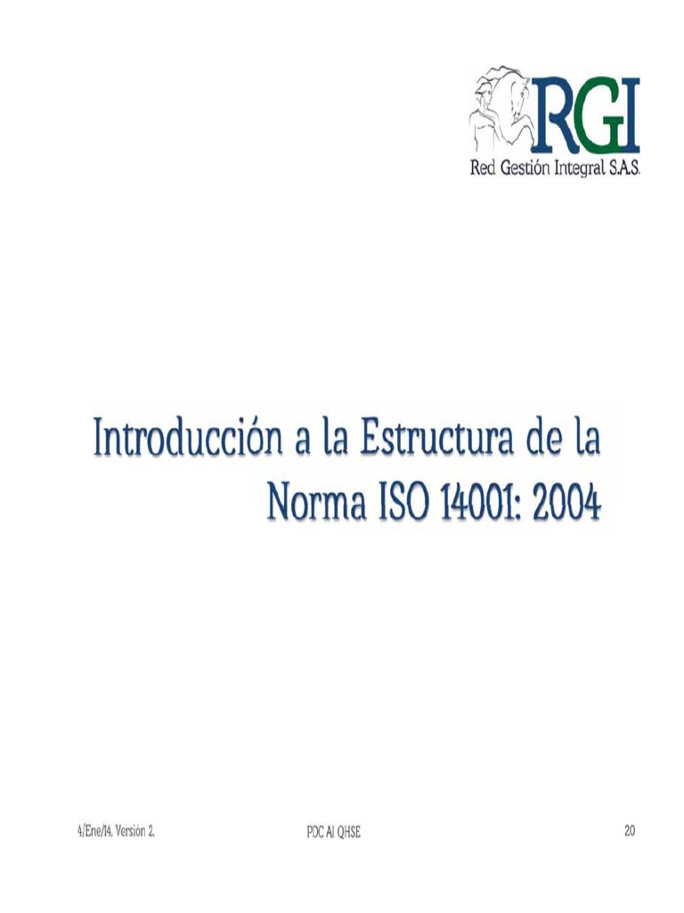 12.introduccion A La Estructura de La Norma ISO 14001 2004 | PDF ...