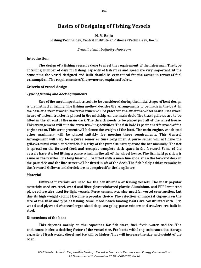 Fishing Vessel Design Essentials | PDF | Fishing Trawler | Boats