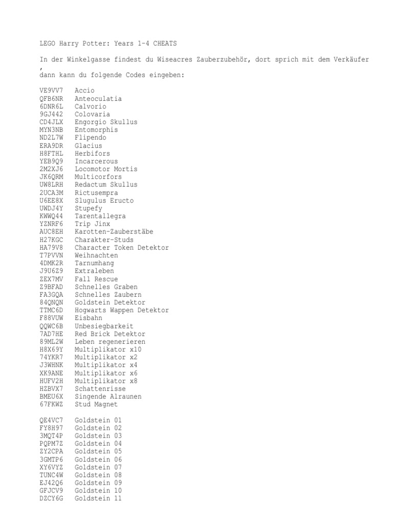 Lego Harry Potter Years 1 4 Ds Cheats