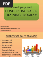 Developing and Conducting Sales Training Program: Presented By: Debojyoti Sen Purkayastha (16) Tuhin Dutta