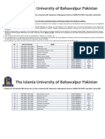 1st Merit List 5th Semester BBA Hons After 12 Years of Education M Departme