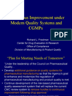 Continuous Improvement Under Modern Quality Systems and Cgmps