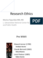 Research Ethics: Marina Topuridze MD, MS