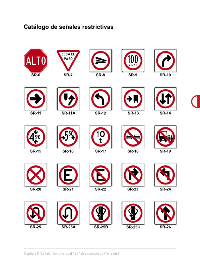 Señalamiento Vertical y Restrictivo | PDF