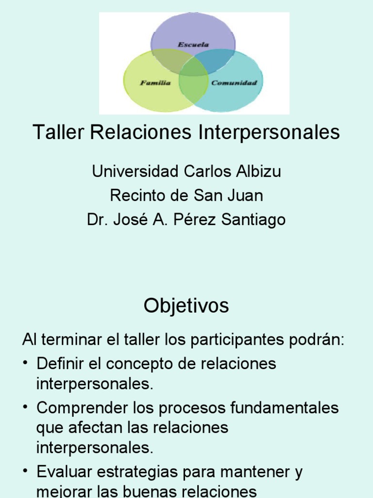 Taller de Relaciones Interpersonales | PDF | Las emociones | Percepción
