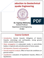 CE423: Introduction To Geotechnical Earthquake Engineering: Dr. Supriya Mohanty