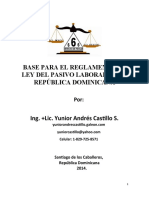 Base para El Reglamento de Ley Del Pasivo Laboral en La República Dominicana