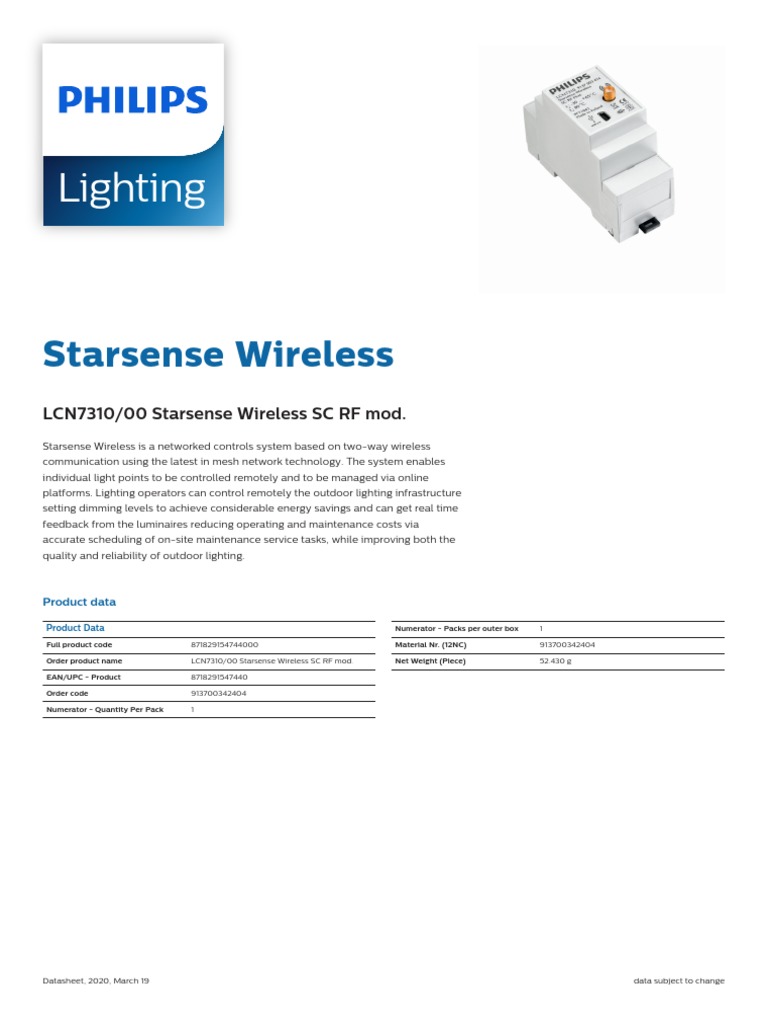 LCN7310 00 Starsense Wireless SC RF Mod. | PDF