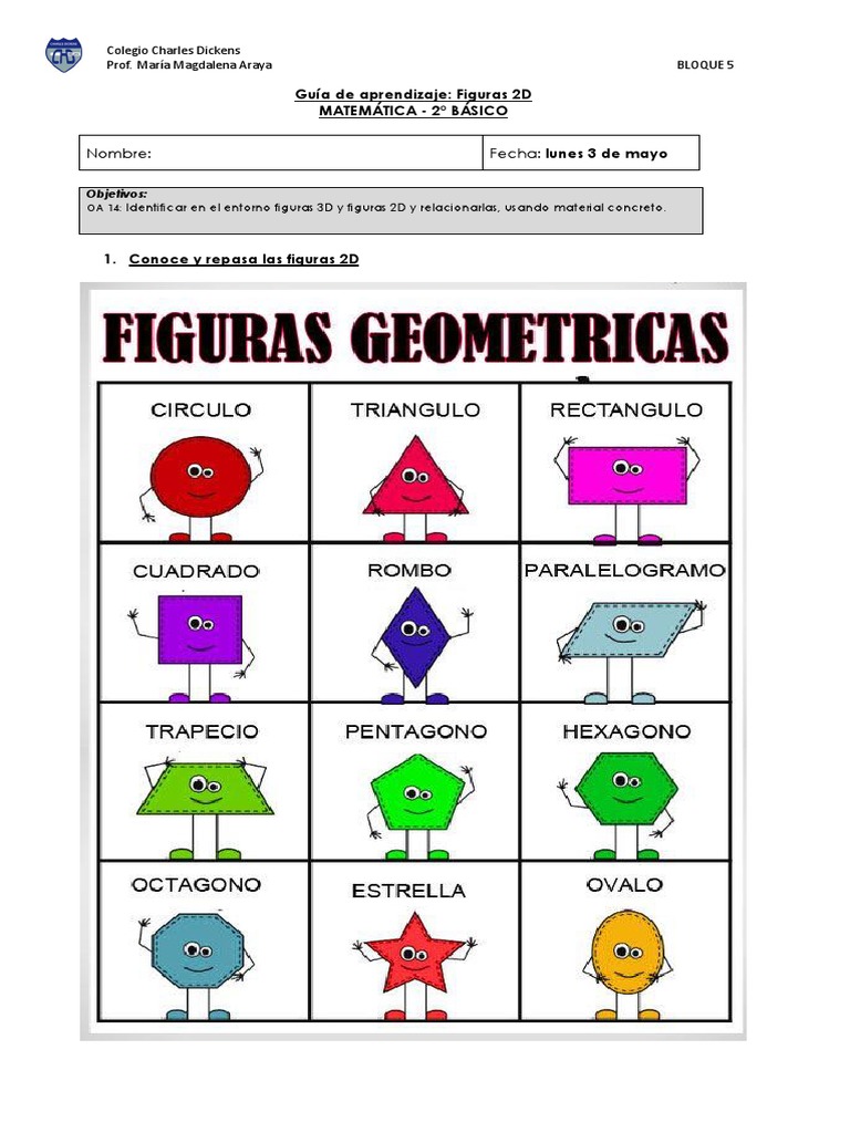 Guía de Figuras 2D para 2° Básico | PDF