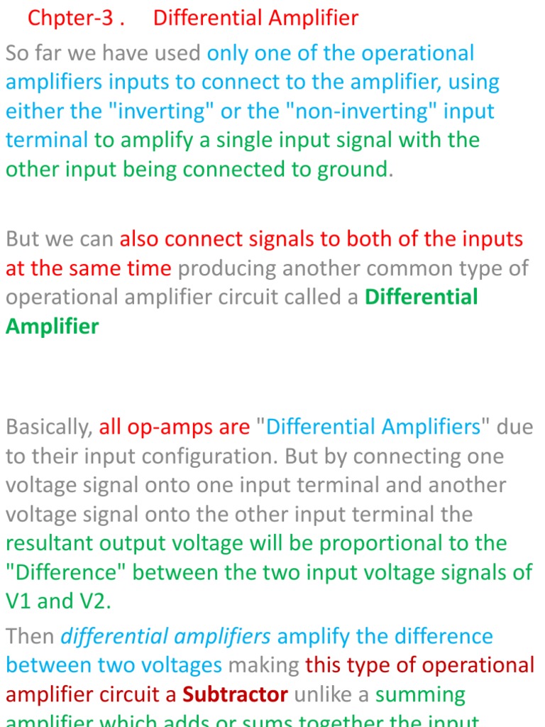 Differential Amplifier PDF Amplifier Operational Amplifier