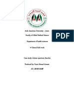 Arab American University - Jenin Faculty of Allied Medical Science Department of Health Sciences Clinical Field Work #
