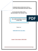 LMD3 EXAMEN Hydraulique 2021