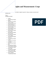 CMDT Tables For Weights and Measurement For Crops