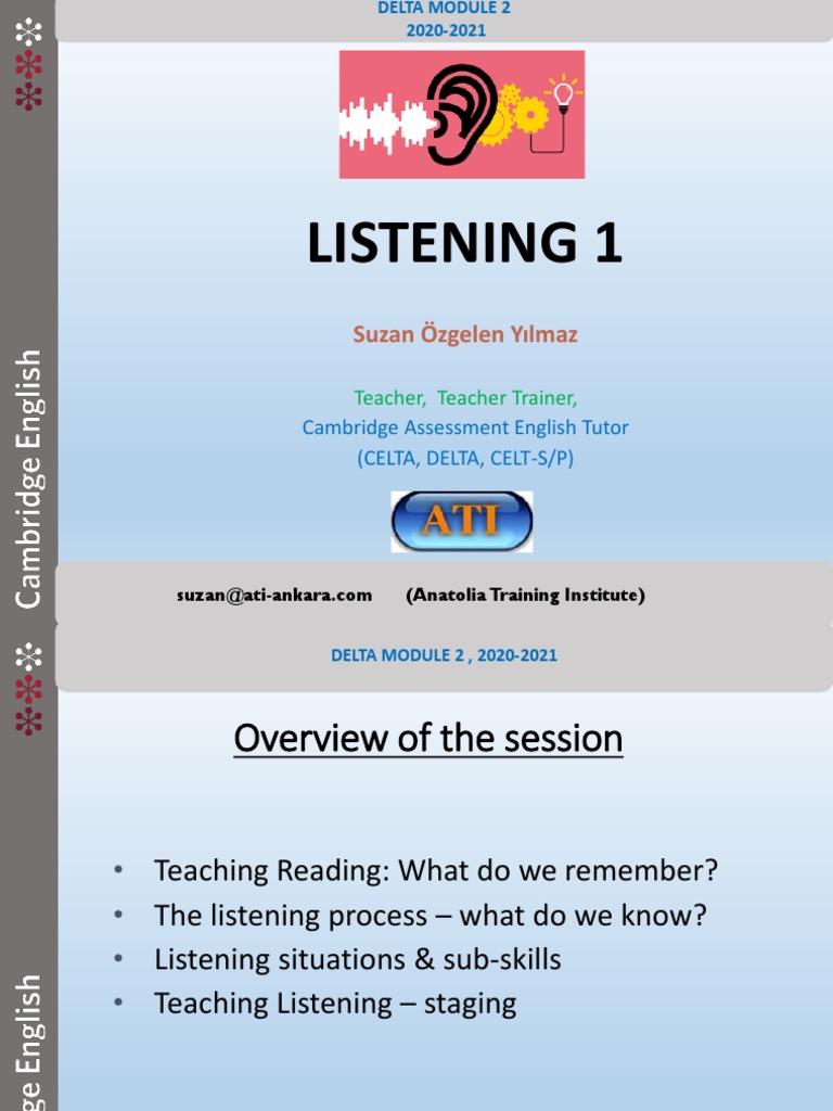 Teaching Listening Skills in DELTA Module | PDF | Top Down And Bottom ...