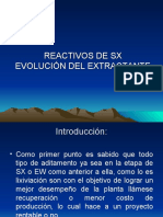 Evolución de Extractante Reactivis SX Final