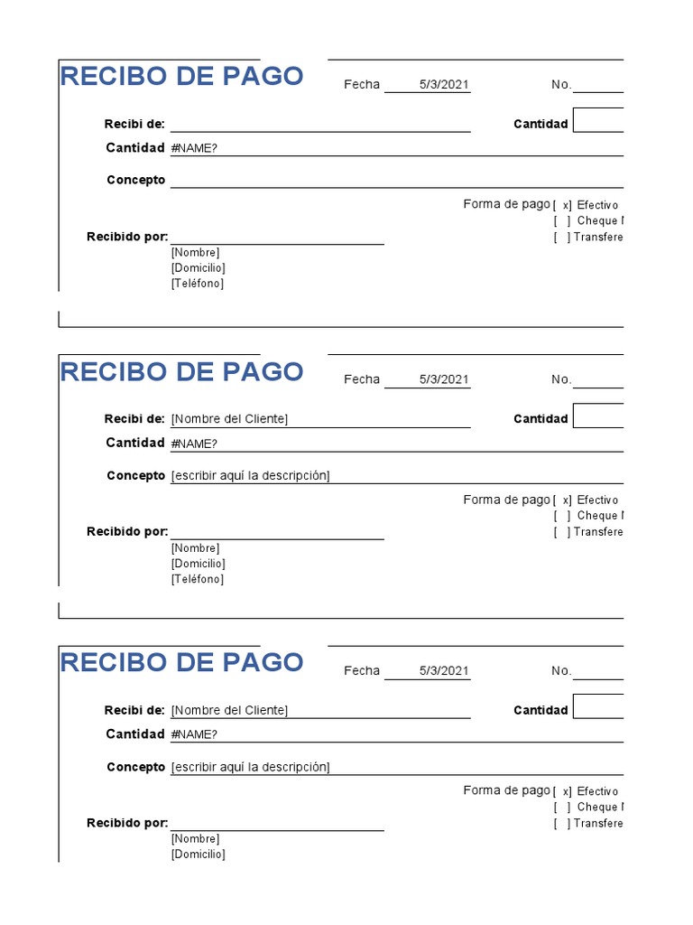 Formato Recibo De Pago Recibo de Pago Simple | PDF | Bancario | Servicios financieros