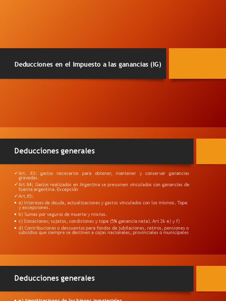 Deducciones Impuesto a las Ganancias | PDF | Impuesto sobre la renta ...
