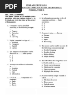 Peki Adzokoe J.H.S Information and Comunication Technology Form 1, Test Ii