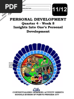 Personal Development: Quarter 4 - Week 8 Insights Into One's Personal Development