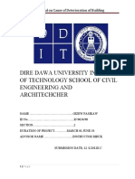 Dire Dawa University Institute of Technology School of Civil Engineering AND Architechcher