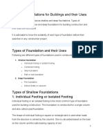 Types of Foundations For Buildings and Their Uses