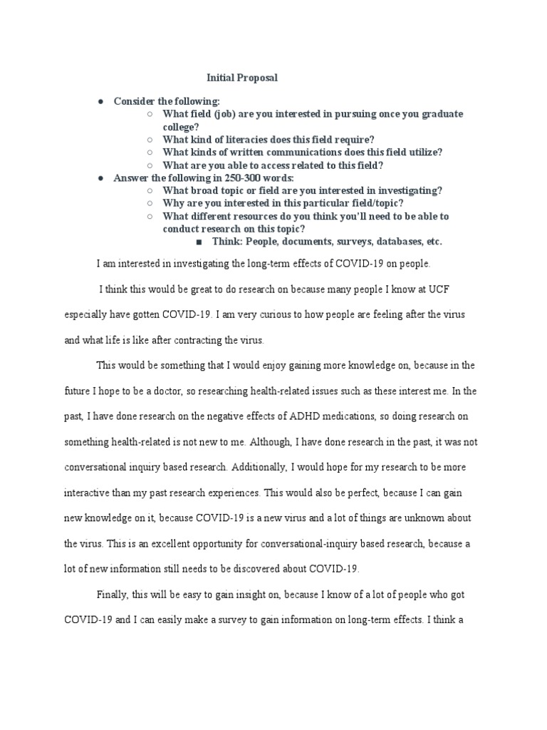 Initial Proposal | PDF | Social Science