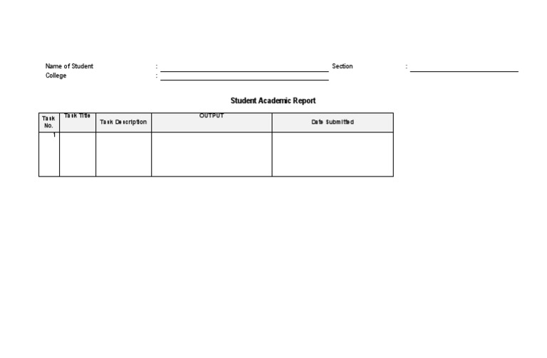 Student Academic Report Template | PDF