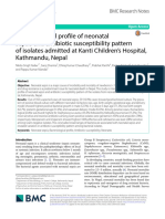 Bacteriological Profile of Neonatal Sepsis and Antibiotic Susceptibility Pattern of Isolates Admitted at Kanti Children's Hospital, Kathmandu, Nepal