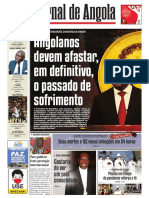 Angolanos devem afastar em definitivo o passado de sofrimento