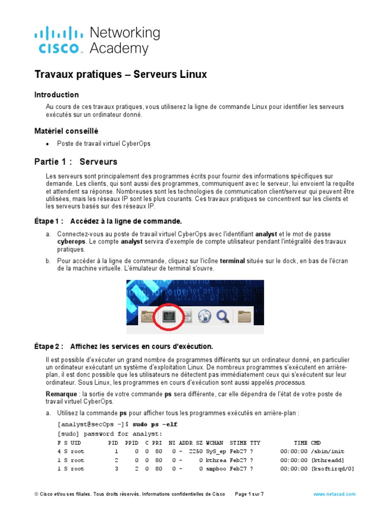 3.1.3.4 Lab - Linux Servers | PDF | Serveur (Informatique) | Port ...