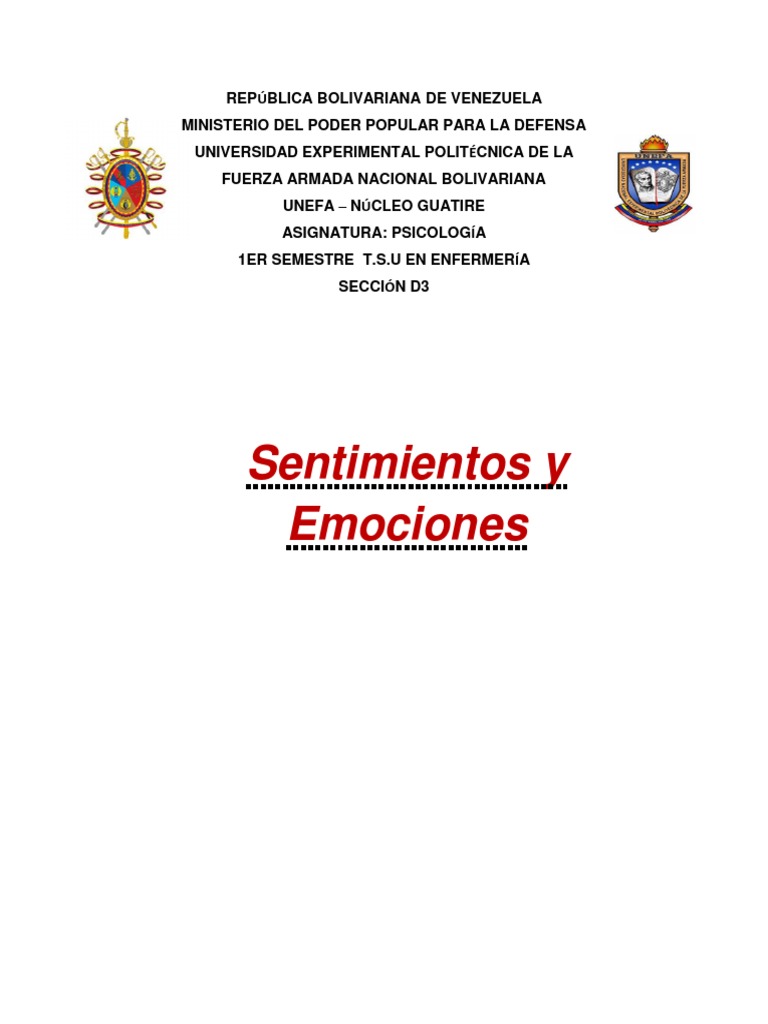 Sentimientos y Emociones | PDF | Las emociones | Amor
