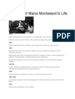 Timeline of Maria Montessori