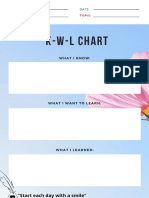 Flowers KWL Chart Worksheet