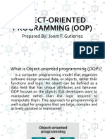 Object-Oriented Programming (Oop) : Prepared By: Joem F. Gutierrez