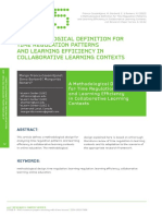 A Methodological Definition For Time Regulation Patterns and Learning Efficiency in Collaborative Learning Contexts