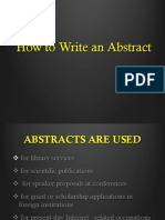11th Meeting - How To Write An Abstract