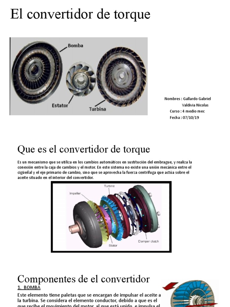 Componentes del Convertidor de Torque | PDF | Transmisión (Mecánica) | Eje