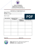 Department of Education: Individual Workweek Plan