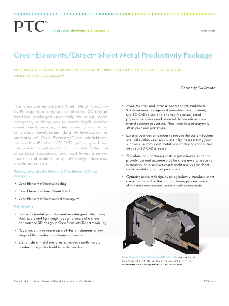 Creo Elements/Direct Sheet Metal Productivity Package | PDF | Computer ...