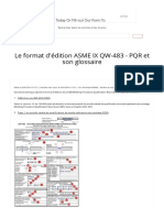 Le format d'édition ASME IX QW-483 - PQR et son glossaire