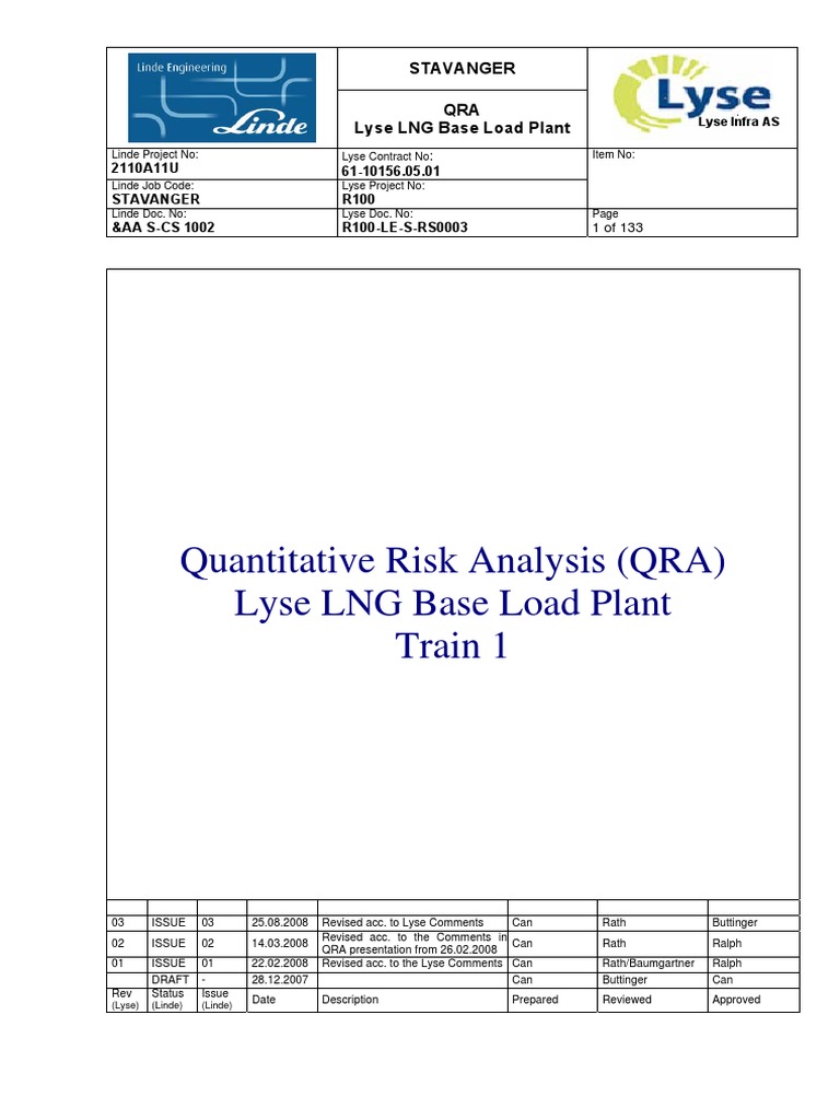 QRA Study for Lyse LNG Plant | PDF | Liquefied Natural Gas | Propane