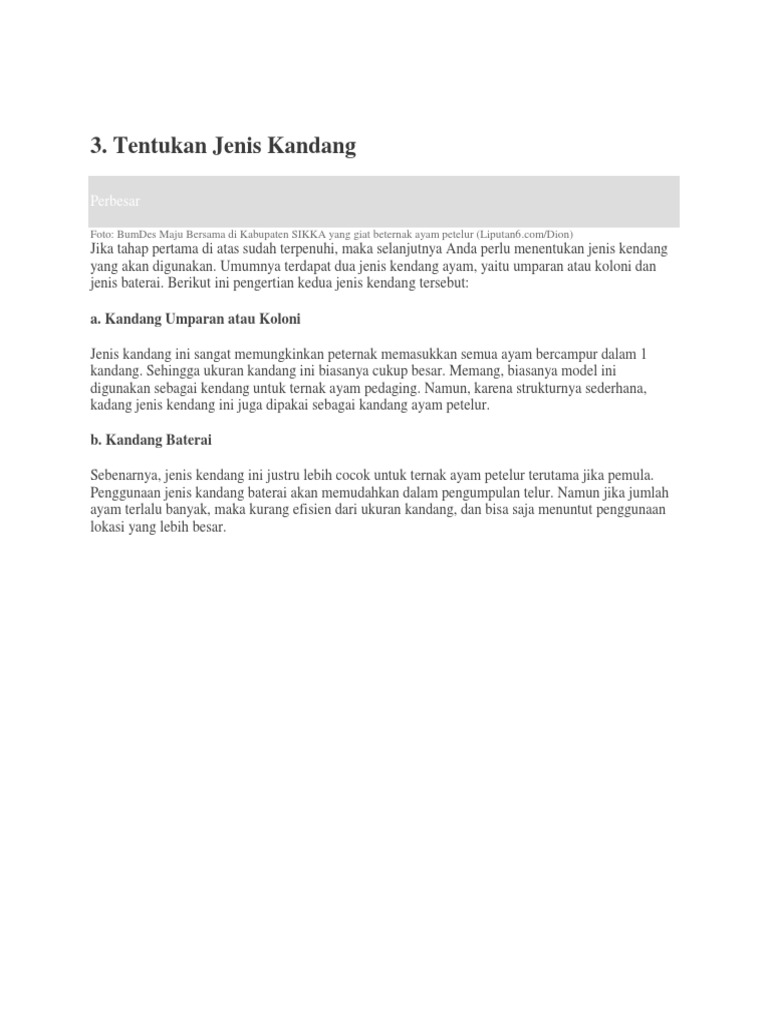Tentukan jenis kandang perbesar pdf