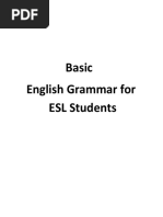 Basic English Grammar For ESL Students