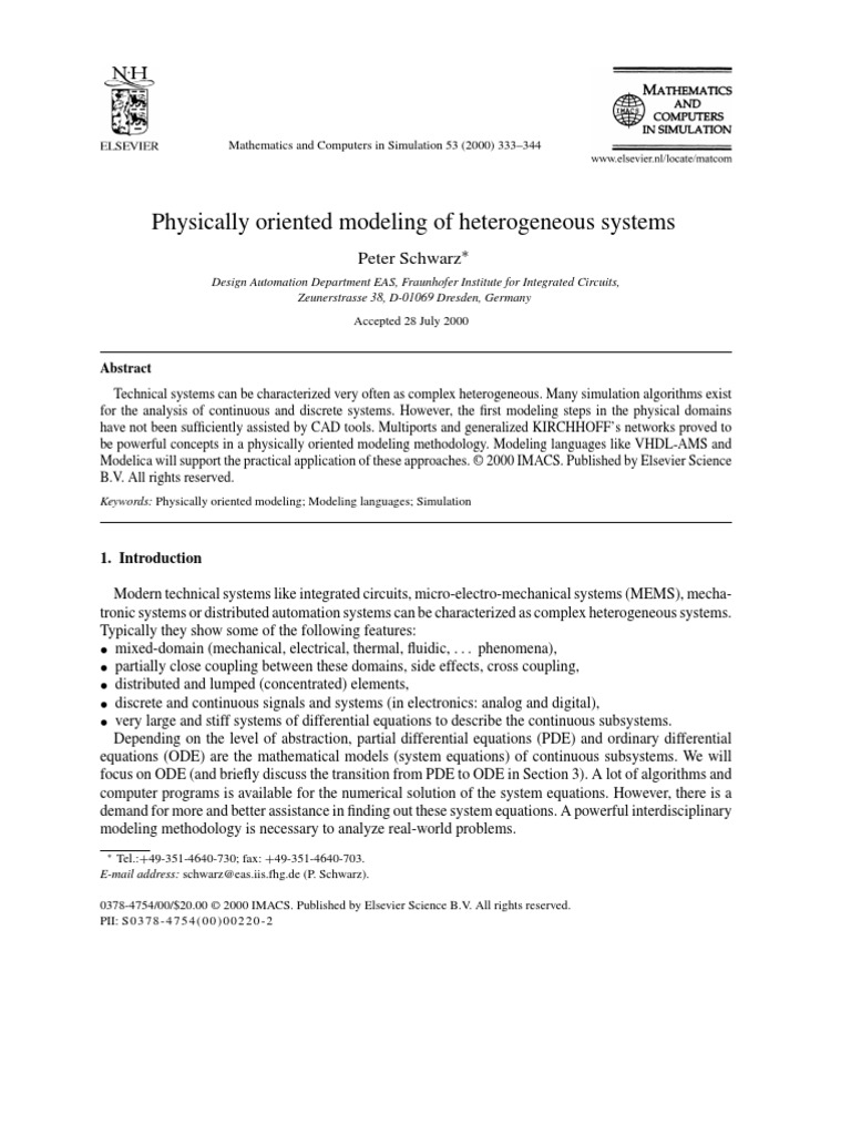 Physically Oriented Modeling of Heterogeneous Systems: Peter Schwarz ...