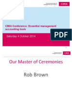 CIMA Conference: Essential Management Accounting Tools: Saturday 4 October 2014