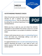 Outstanding Finance Check