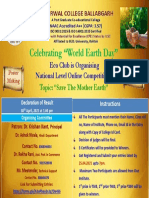 Brochure for Earth Day Competition