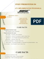 Case Study Presentation On: Bose Corp: Jit Ii Implementation Program (A)