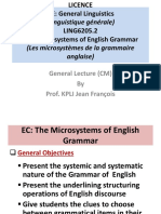 288 Licence l3 Les Microsystemes de La Grammaire Anglaise