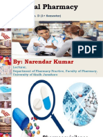 Clinical Pharmacy: By: Narendar Kumar